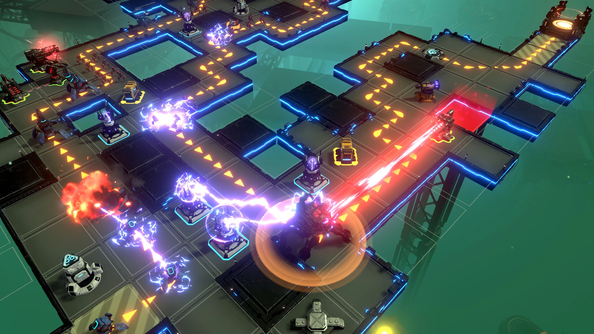 Axon TD: Uprising: expanding sci-fi battlefield with towers, mazed paths, and enemy waves