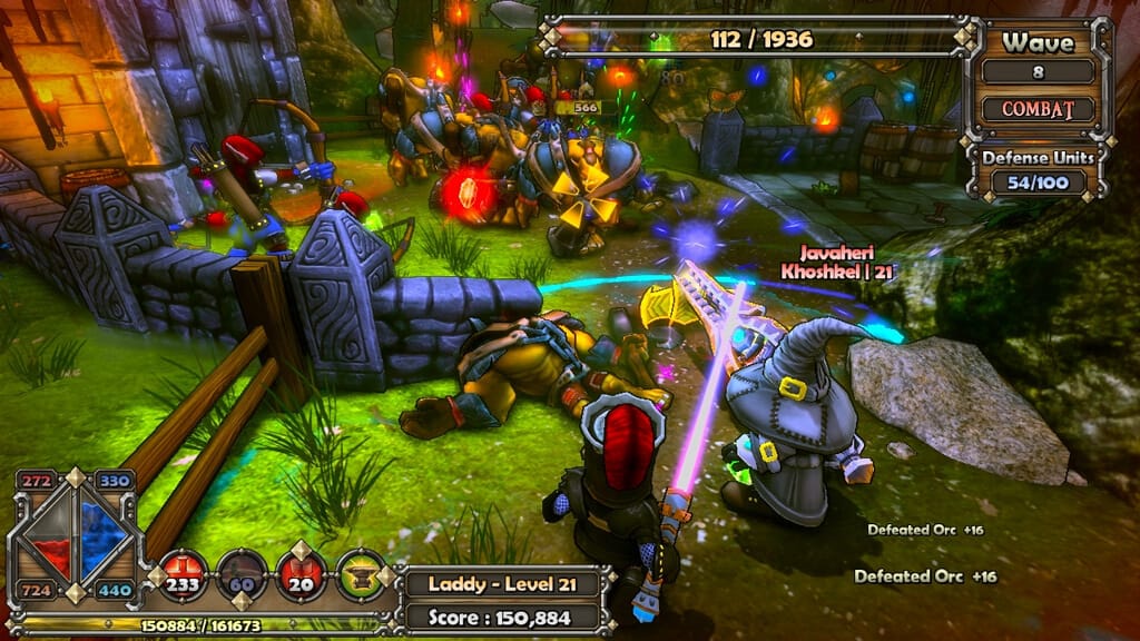 Dungeon Defenders: heroes and towers holding a dungeon against waves