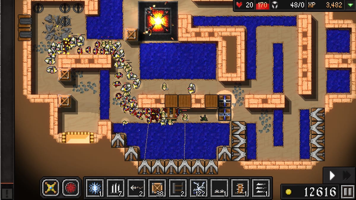 Dungeon Warfare 2: upgraded dungeon traps and lanes crushing invading heroes