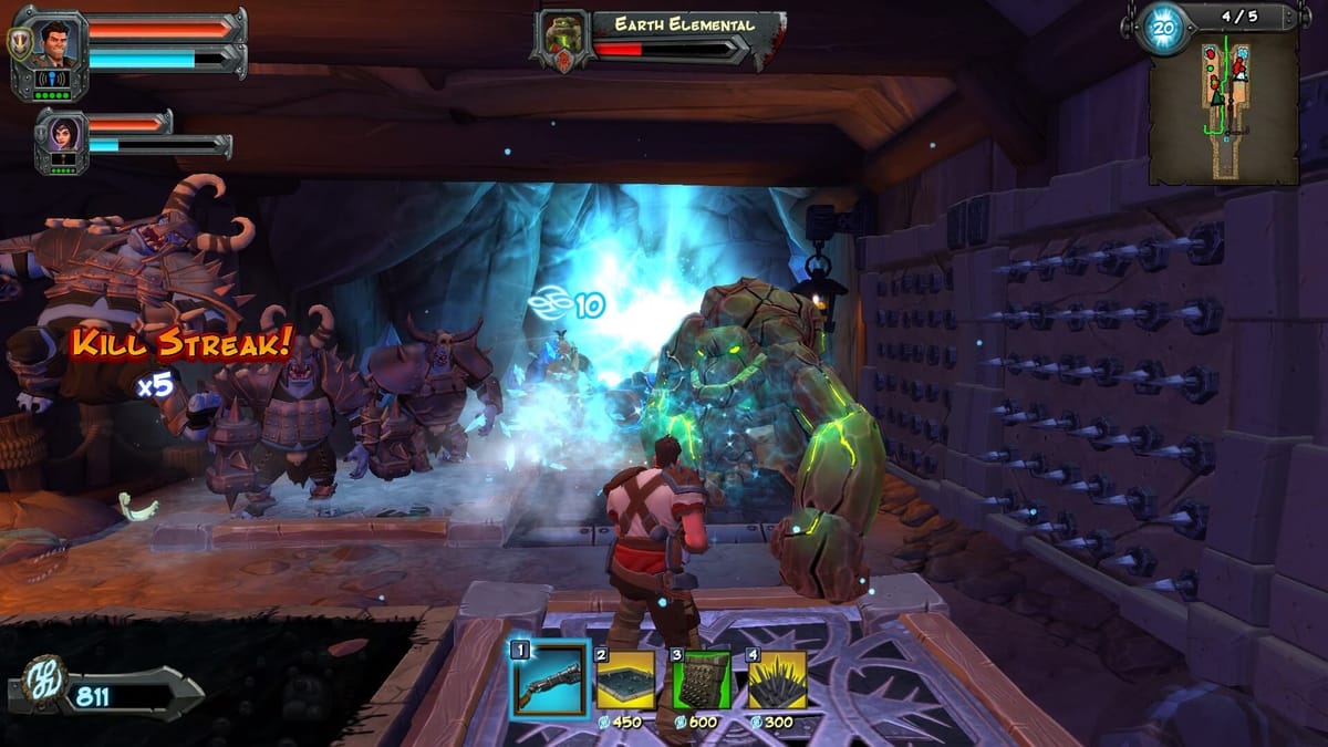 Orcs Must Die! 2: orcs flooding through trap-filled corridors and kill zones