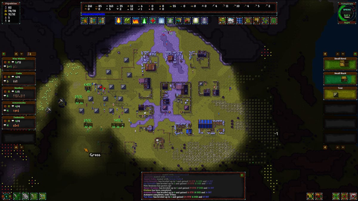 Rise to Ruins: village buildings and walls holding back corruption and monsters