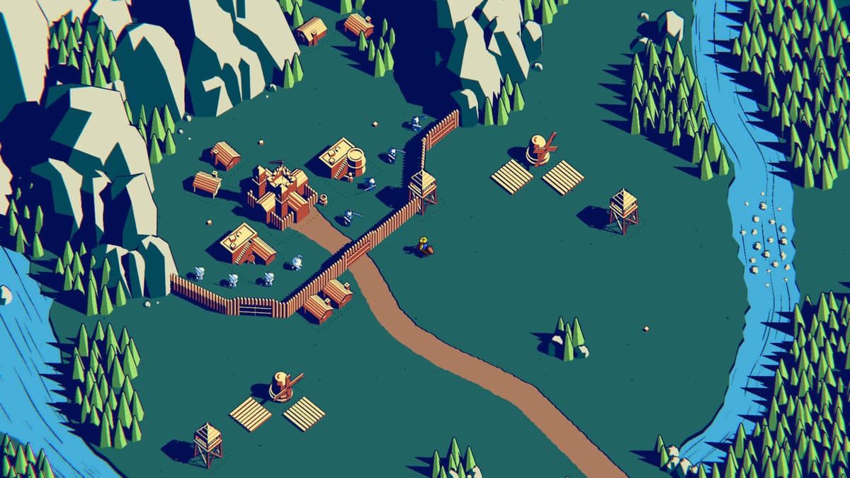 Thronefall: minimalist kingdom at night with waves approaching